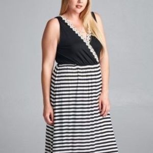Plus Size Maxi Dress Long Tall Floral Trim